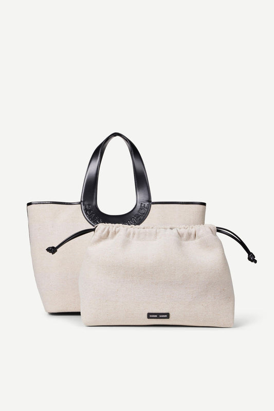 White Smoke תיק חוף גדול לנשים Saberta Beach Bag 16032 SAMSOE SAMSOE