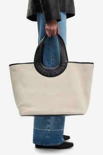 White Smoke תיק חוף גדול לנשים Saberta Beach Bag 16032 SAMSOE SAMSOE