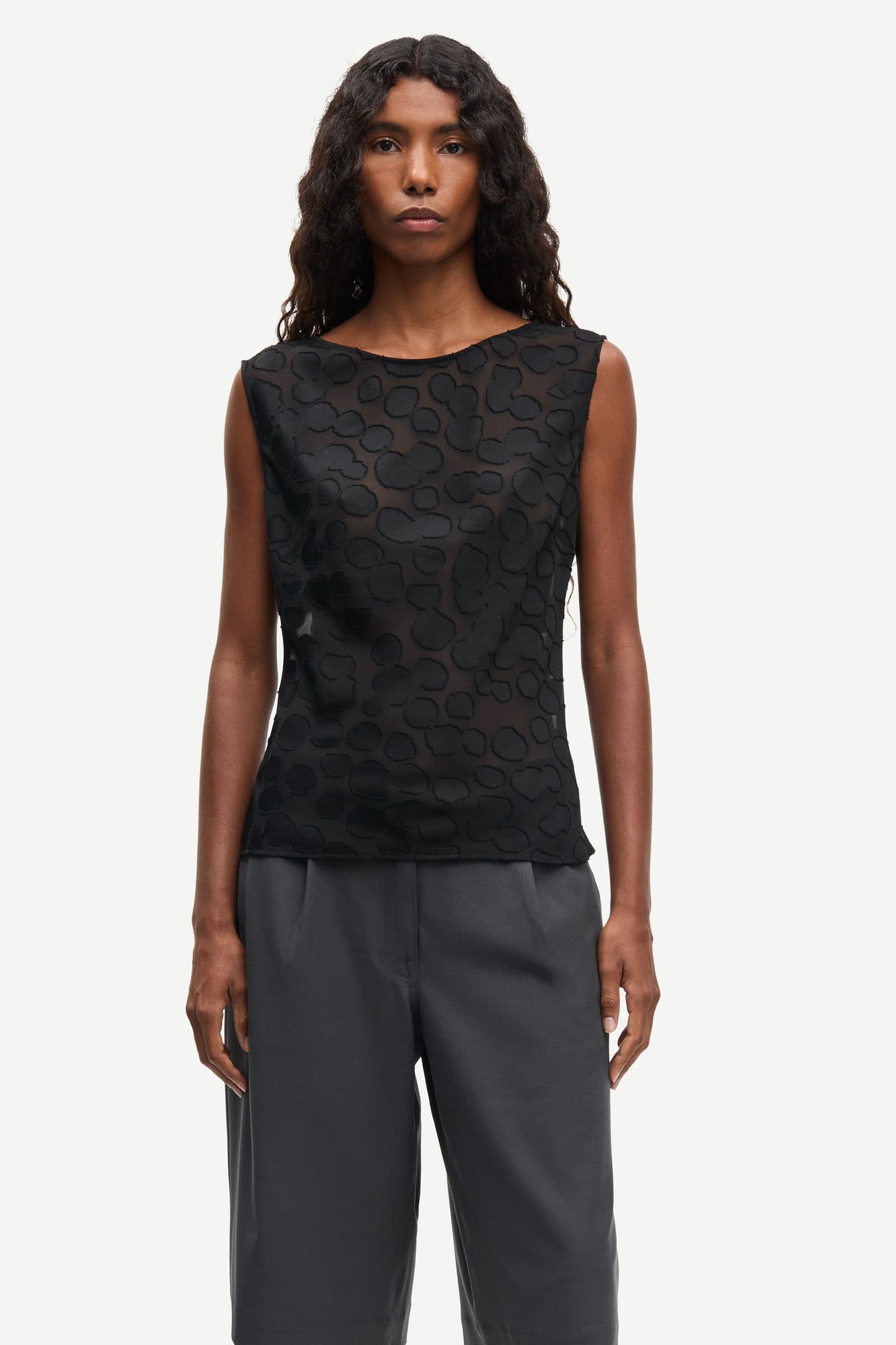 Dark Slate Gray גופיית נשים Saagne Top 16061 SAMSOE SAMSOE