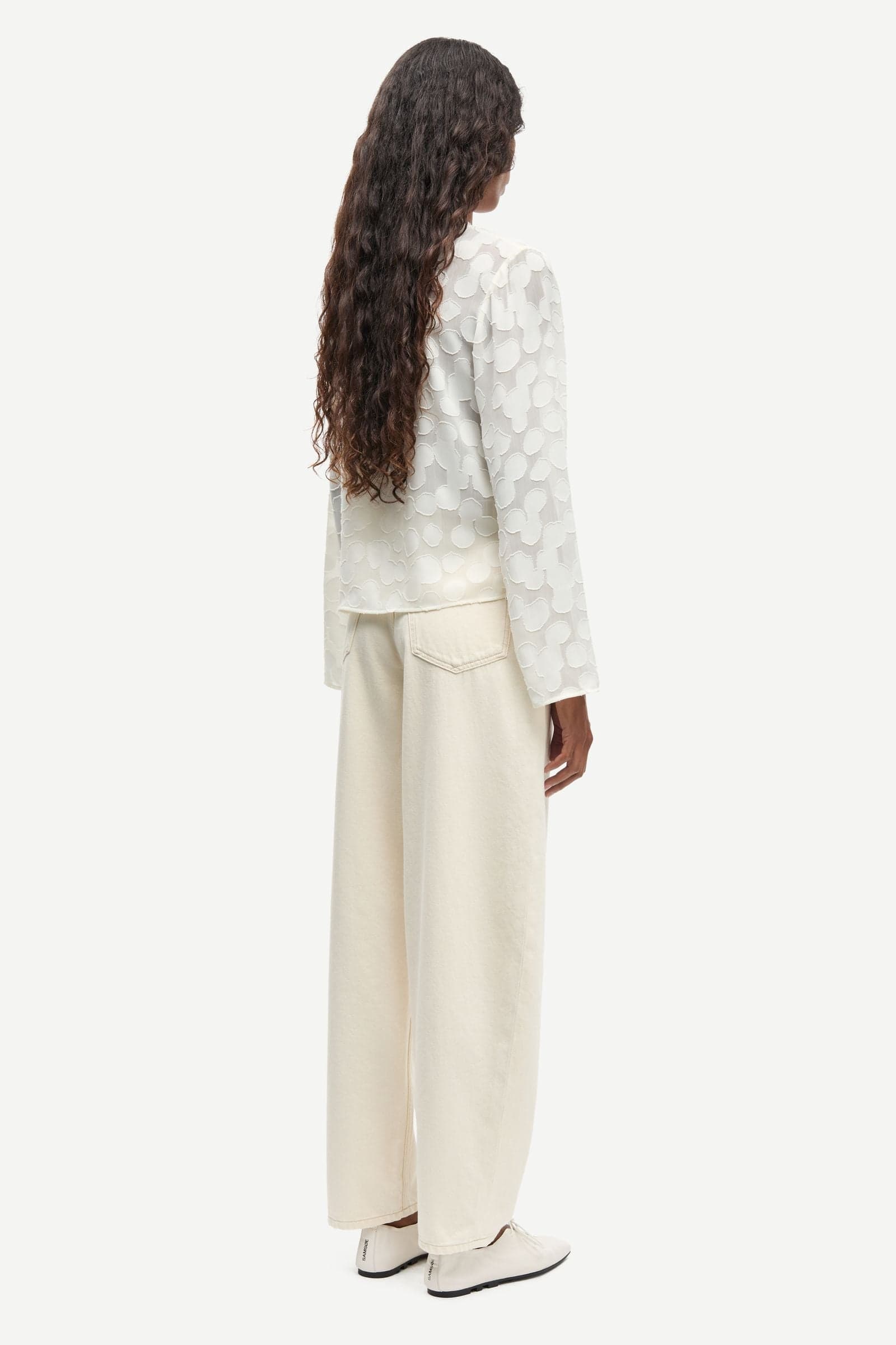 Light Gray חולצת שרוול ארוך לנשים Samadda LS Top 16061 SAMSOE SAMSOE