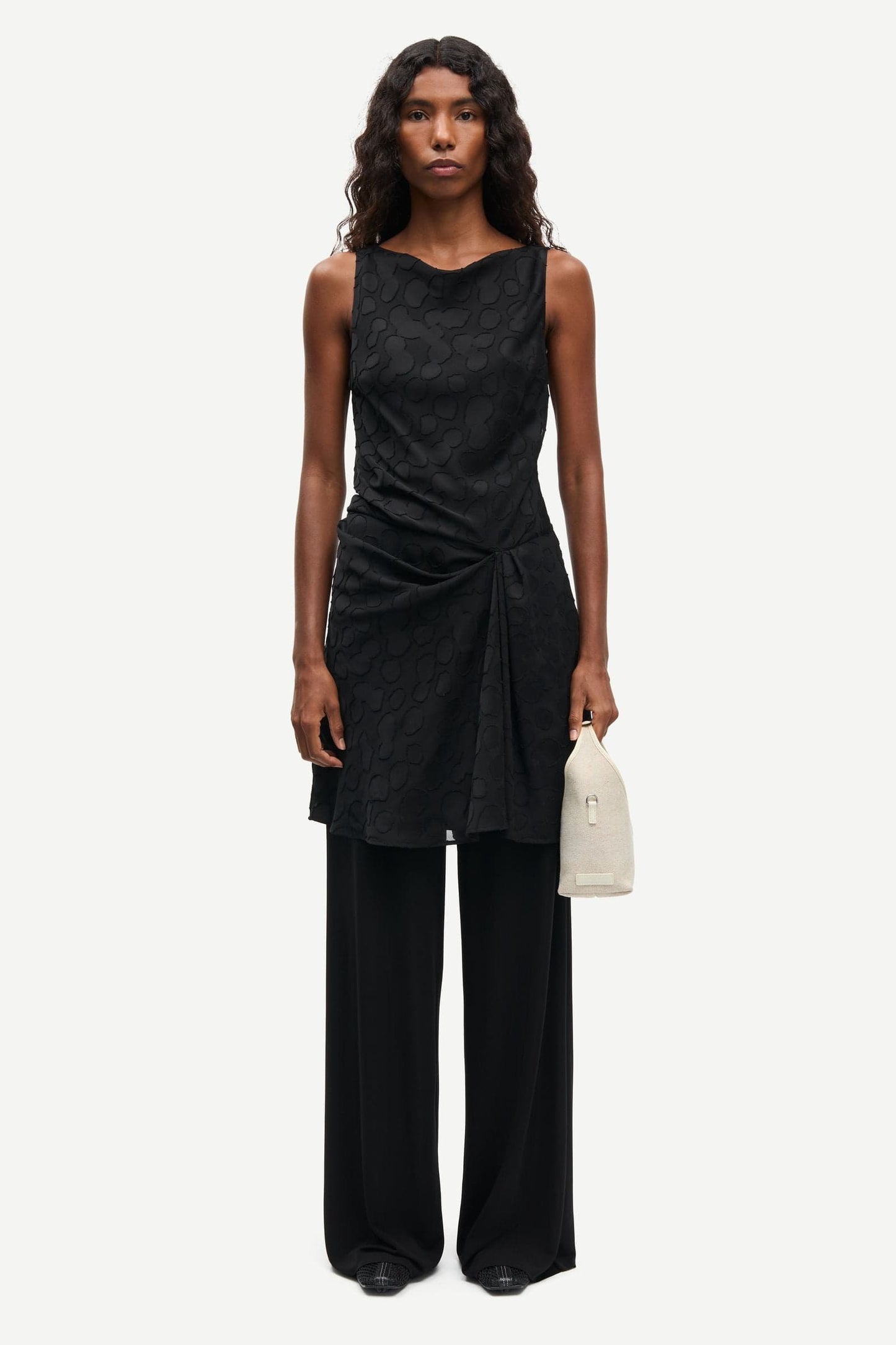 Black שמלת מיני לנשים Satina Short Dress 16061 SAMSOE SAMSOE