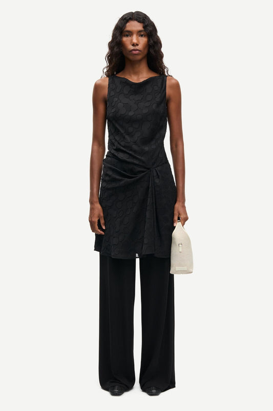 Black שמלת מיני לנשים Satina Short Dress 16061 SAMSOE SAMSOE