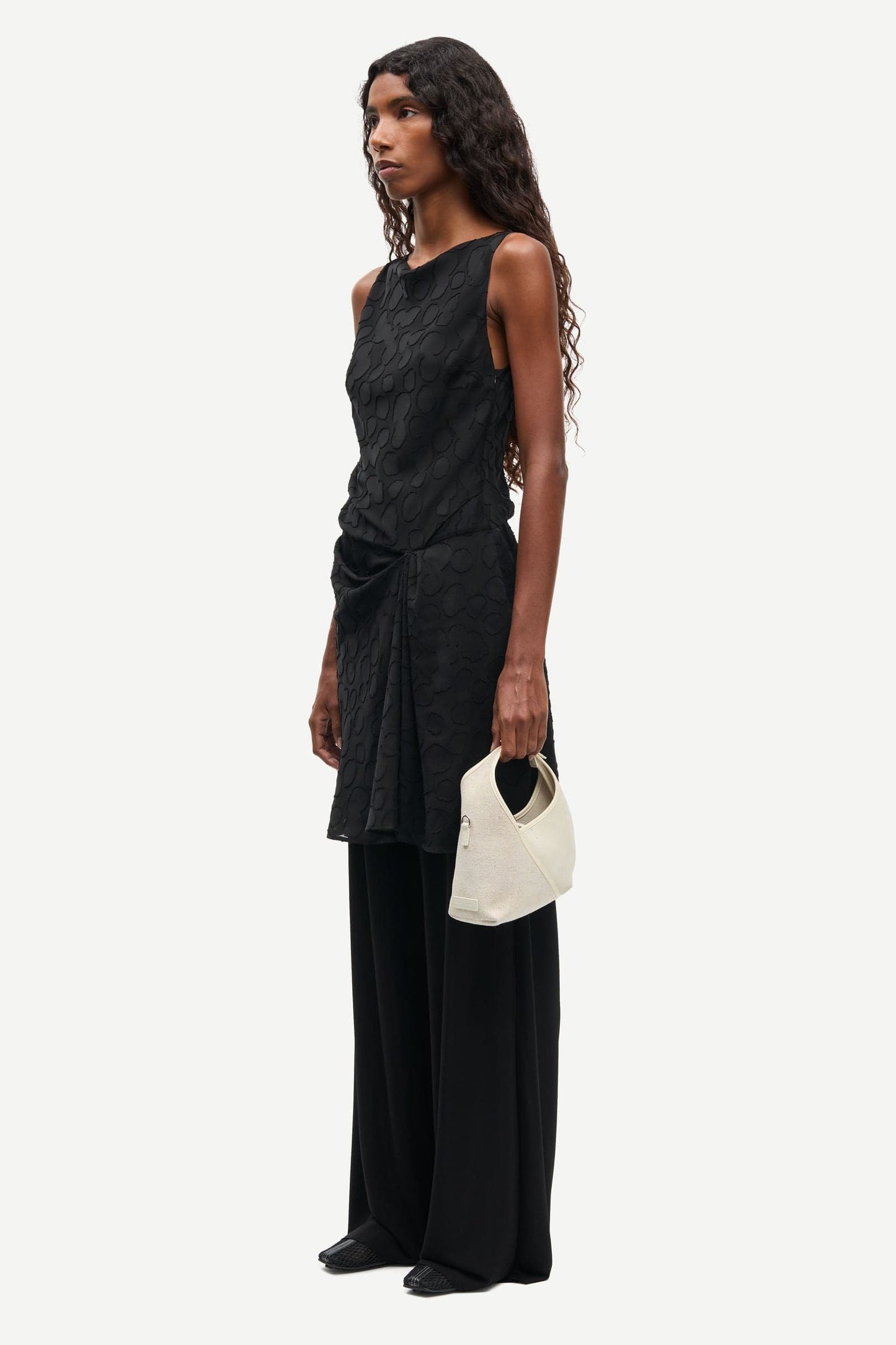 Black שמלת מיני לנשים Satina Short Dress 16061 SAMSOE SAMSOE