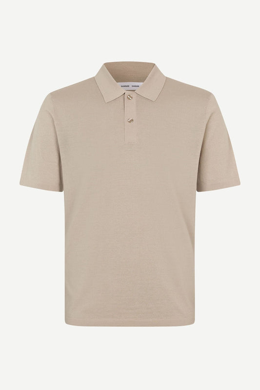 Gray פולו סריג קצר לגברים Sarowan Knit Polo 15477 SAMSOE SAMSOE
