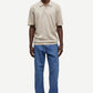 White Smoke פולו סריג קצר לגברים Sarowan Knit Polo 15477 SAMSOE SAMSOE