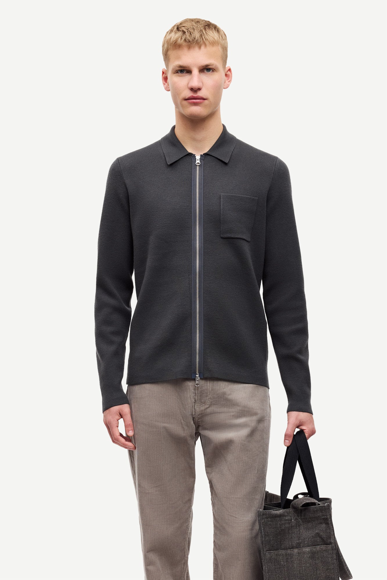 White Smoke ג'קט לגברים Guna X Zip SAMSOE SAMSOE