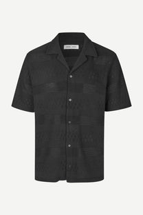 Dark Slate Gray חולצה מכופתרת קצרה לגברים Samartin SAMSOE SAMSOE
