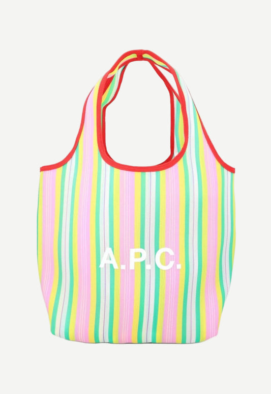 White Smoke תיק טוט לנשים Ninon Striped Logo Print A.P.C