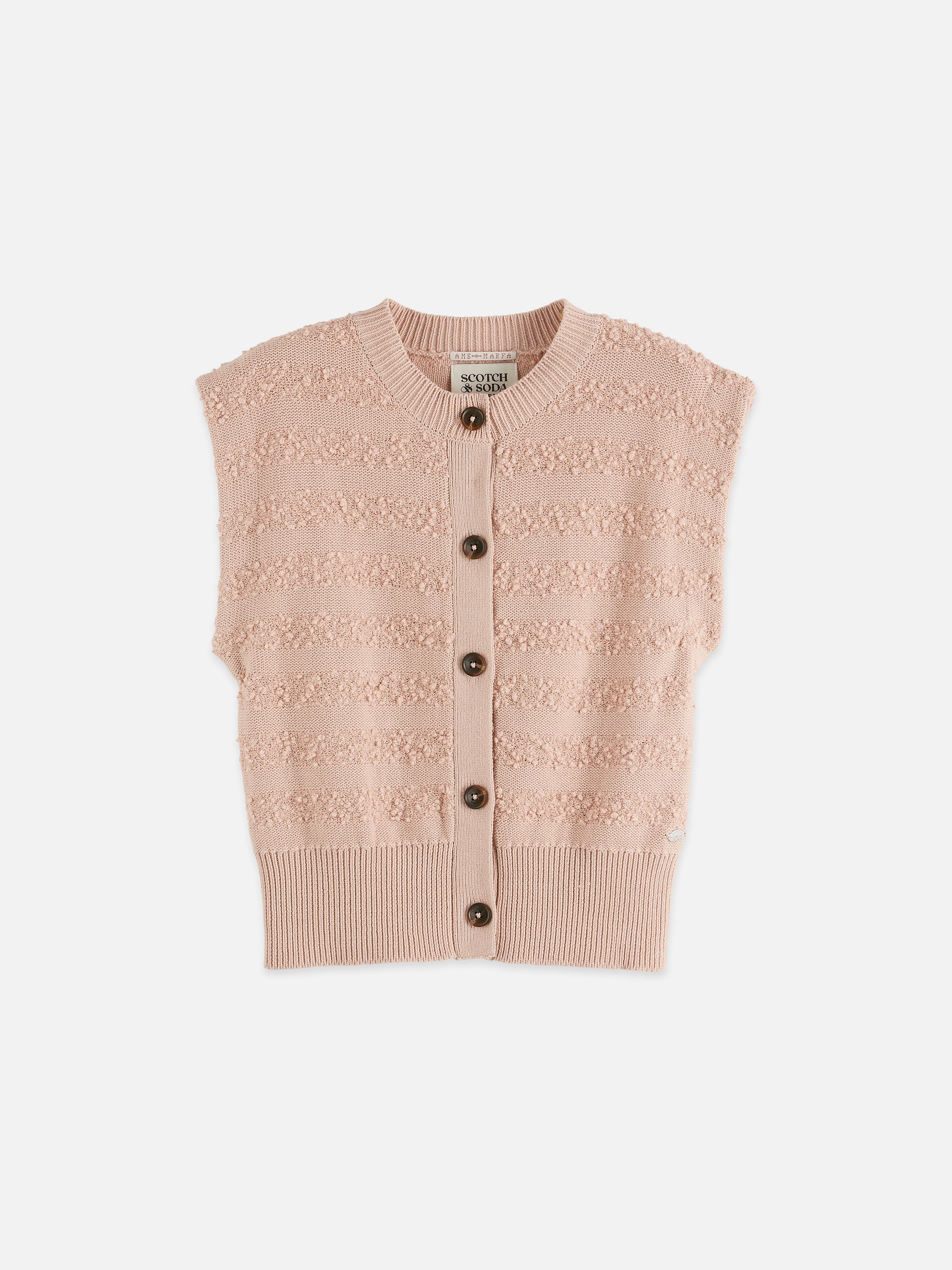 Tan ווסט סרוג לנשים Boucle Stripe SCOTCH & SODA