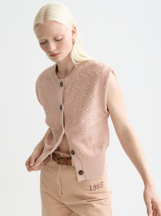 Lavender ווסט סרוג לנשים Boucle Stripe SCOTCH & SODA