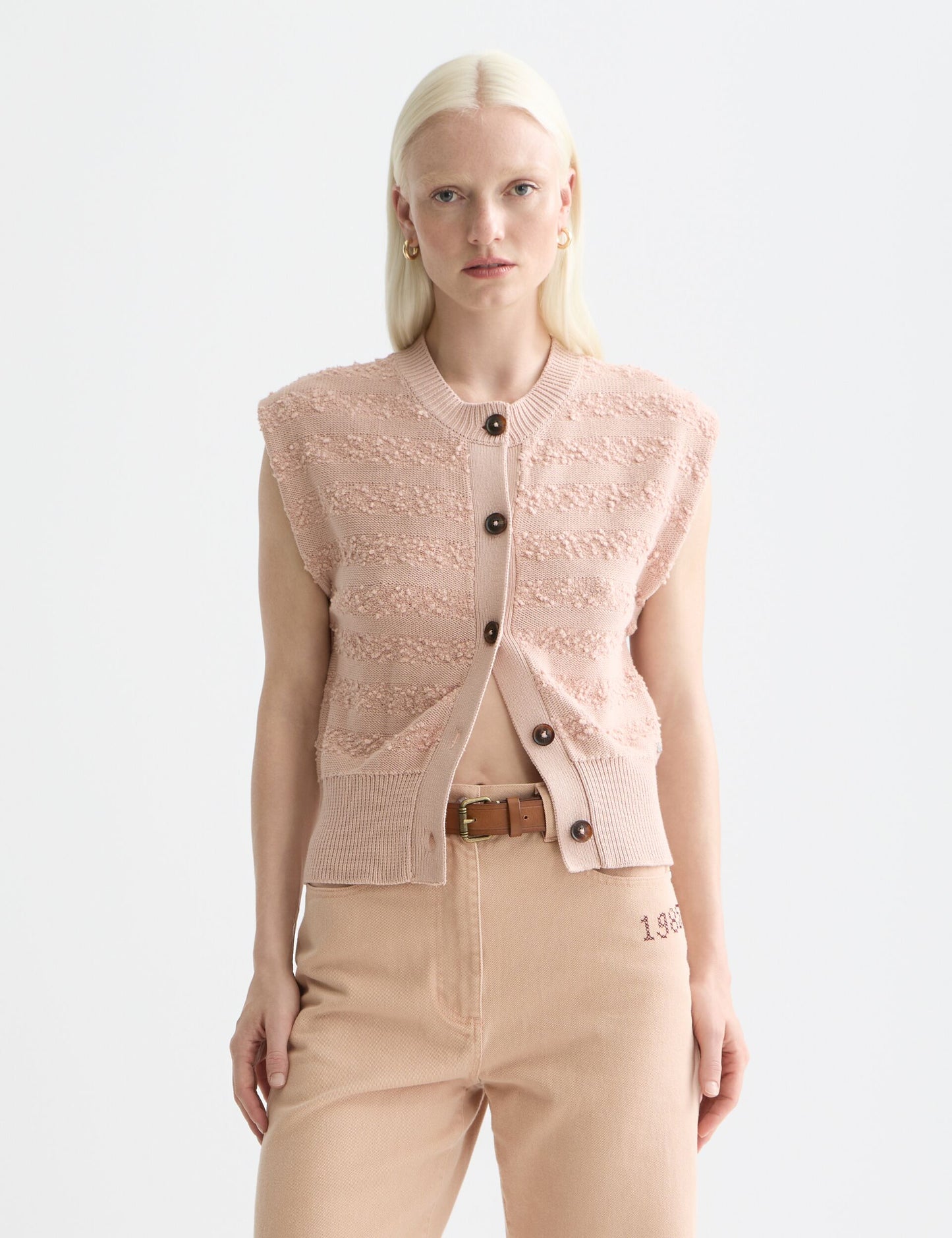 Seashell ווסט סרוג לנשים Boucle Stripe SCOTCH & SODA