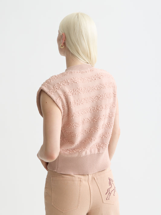 Wheat ווסט סרוג לנשים Boucle Stripe SCOTCH & SODA