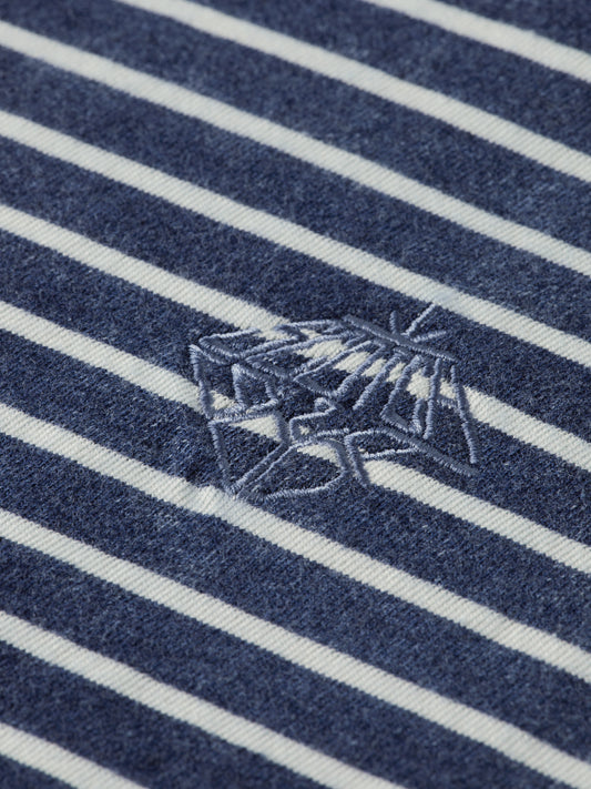 Dark Slate Gray טי שירט פסים קצרה Indigo Washed SCOTCH & SODA