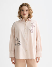 Misty Rose חולצה מכופתרת ארוכה לנשים Embroidery girlfriend SCOTCH & SODA