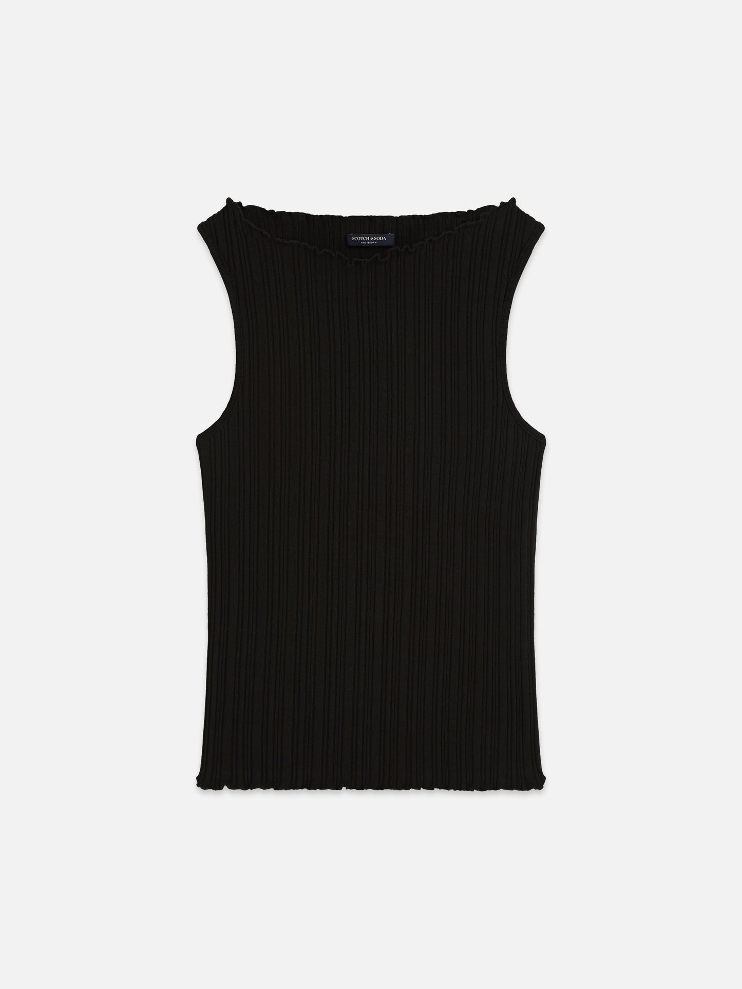 Black גופיית לנשים Structured Rib SCOTCH & SODA