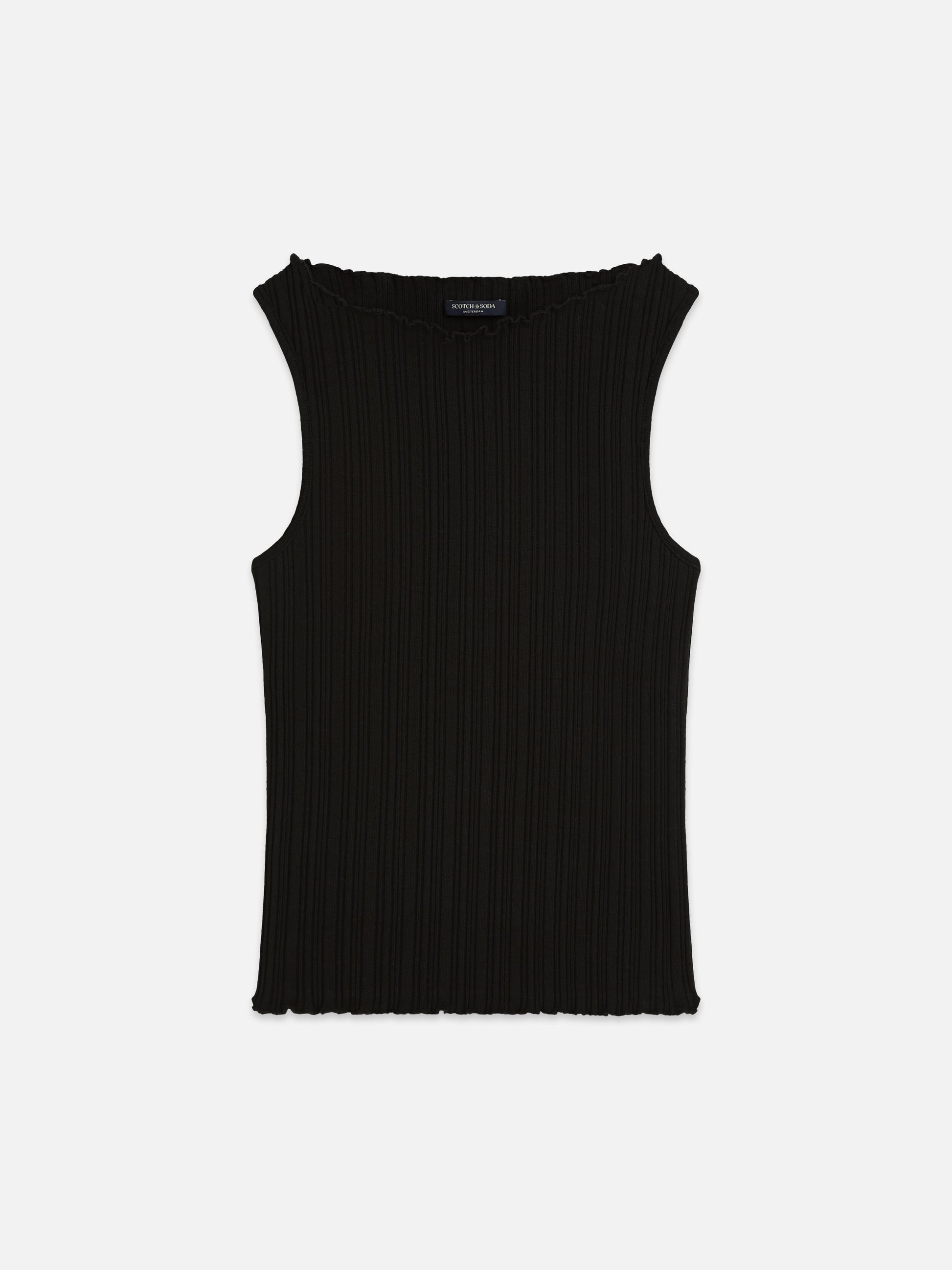 Black גופיית לנשים Structured Rib SCOTCH & SODA