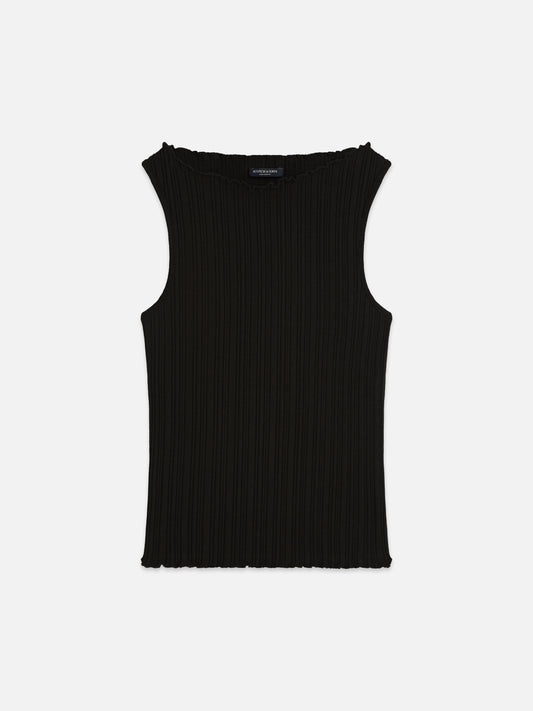 Black גופיה לנשים Ribbed SCOTCH & SODA