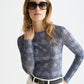 White Smoke חולצת מודפסת עם שרוולים ארוכים לנשים Mesh SCOTCH & SODA