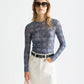 White Smoke חולצת מודפסת עם שרוולים ארוכים לנשים Mesh SCOTCH & SODA