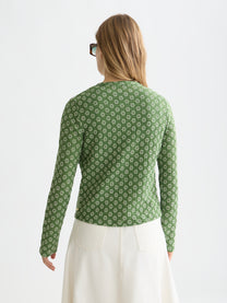 Lavender קרדיגן סריג פרחוני לנשים Structured Button SCOTCH & SODA