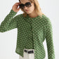 Lavender קרדיגן סריג פרחוני לנשים Structured Button SCOTCH & SODA