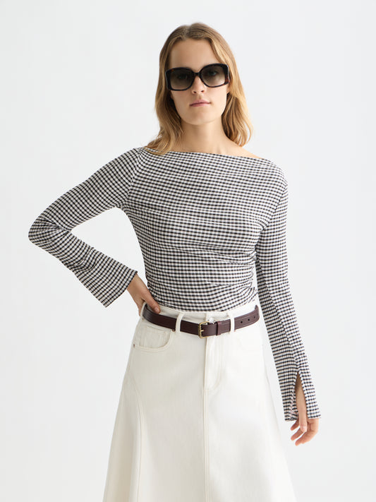 Lavender טי שירט ארוכה לנשים Classic Logo SCOTCH & SODA