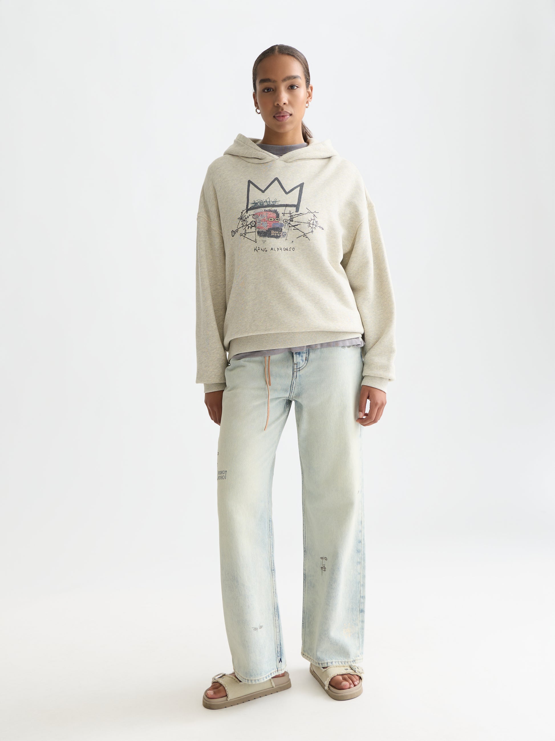 Lavender קפוצ’ון לנשים Basquiat Washed Artwork SCOTCH & SODA