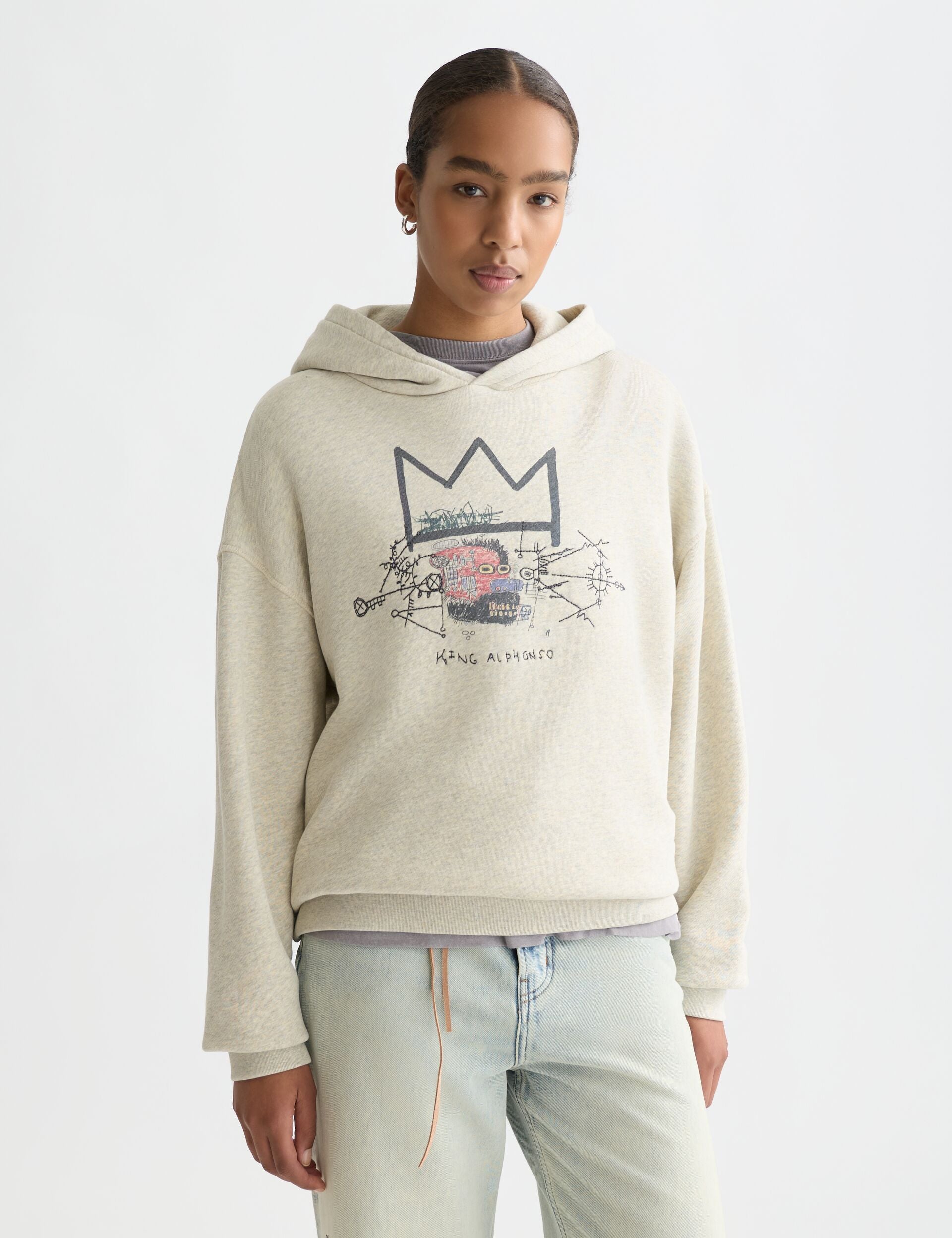 Lavender קפוצ’ון לנשים Basquiat Washed Artwork SCOTCH & SODA