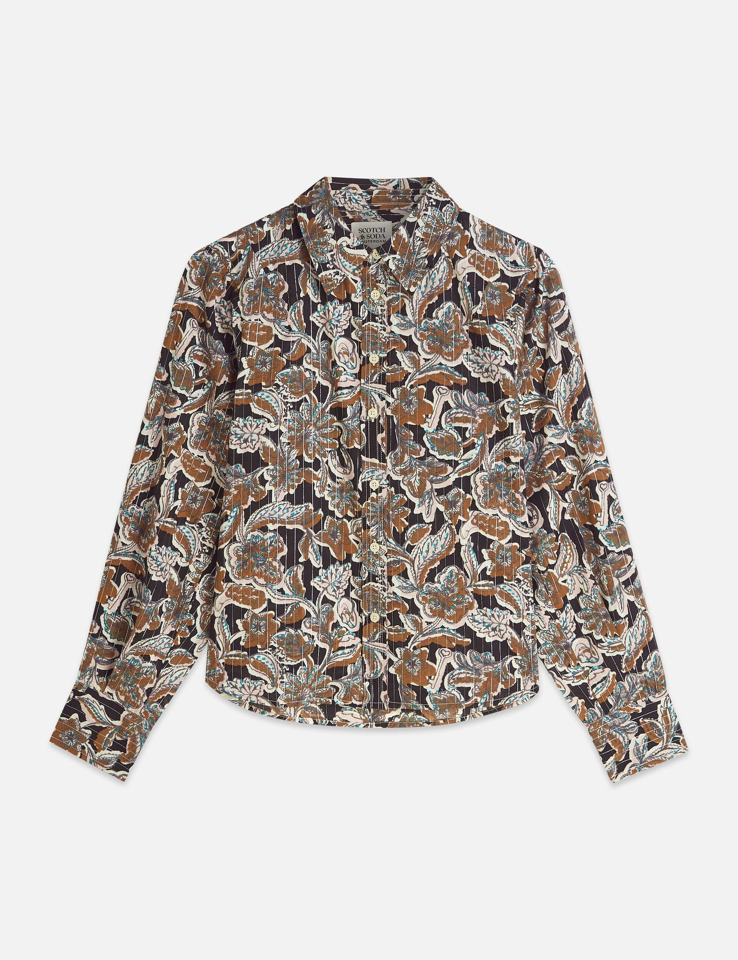 White Smoke PRINTED RELAXED FIT SHIRT חולצה מכופתרת ארוכה SCOTCH & SODA