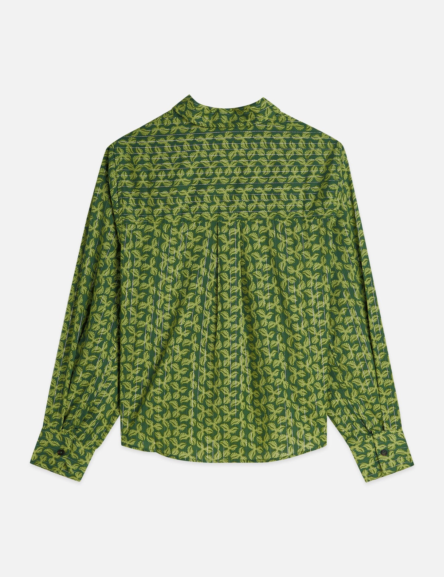 Dark Olive Green חולצה מכופתרת ארוכה לנשים Pin Tuck Long Sleeve SCOTCH & SODA
