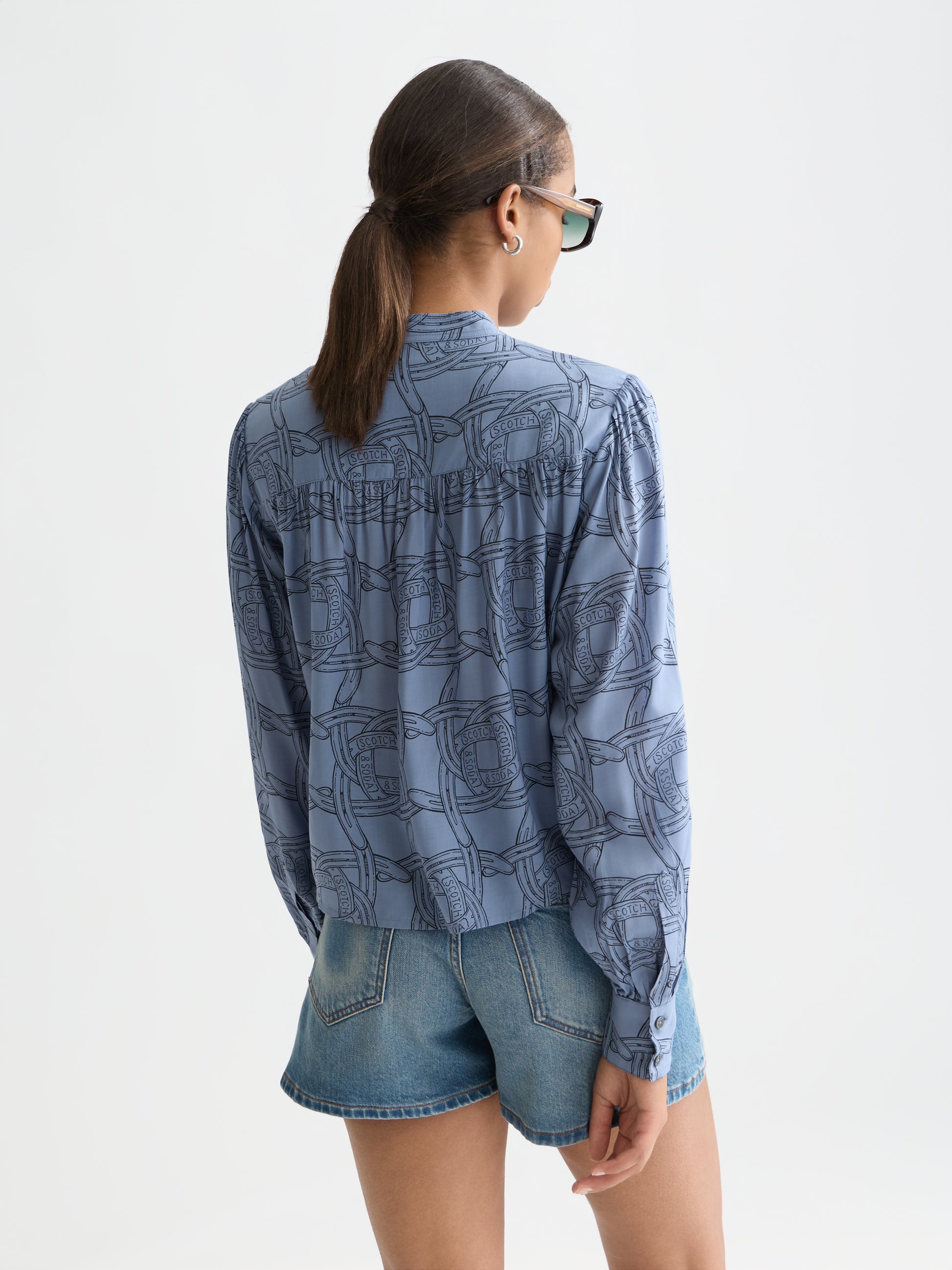 Dark Slate Gray PIN TUCK LONG SLEEVE SHIRT חולצה מכופתרת ארוכה SCOTCH & SODA