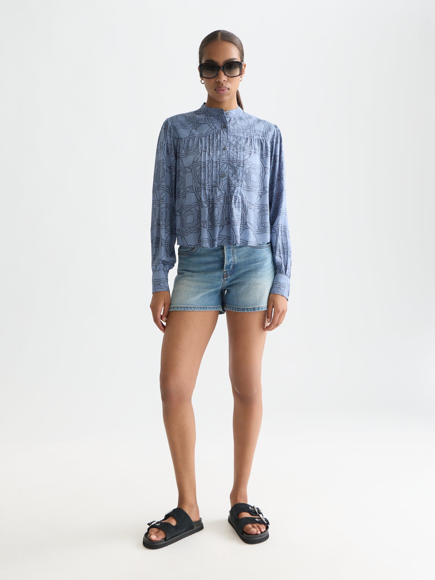 White Smoke PIN TUCK LONG SLEEVE SHIRT חולצה מכופתרת ארוכה SCOTCH & SODA