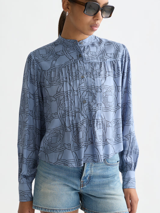 Dark Slate Gray PIN TUCK LONG SLEEVE SHIRT חולצה מכופתרת ארוכה SCOTCH & SODA