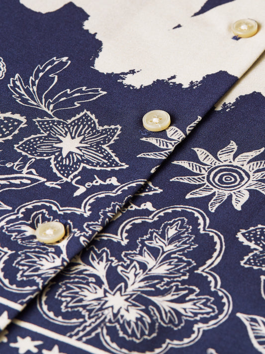 Dark Slate Gray חולצה מכופתרת ארוכה לנשים Printed SCOTCH & SODA