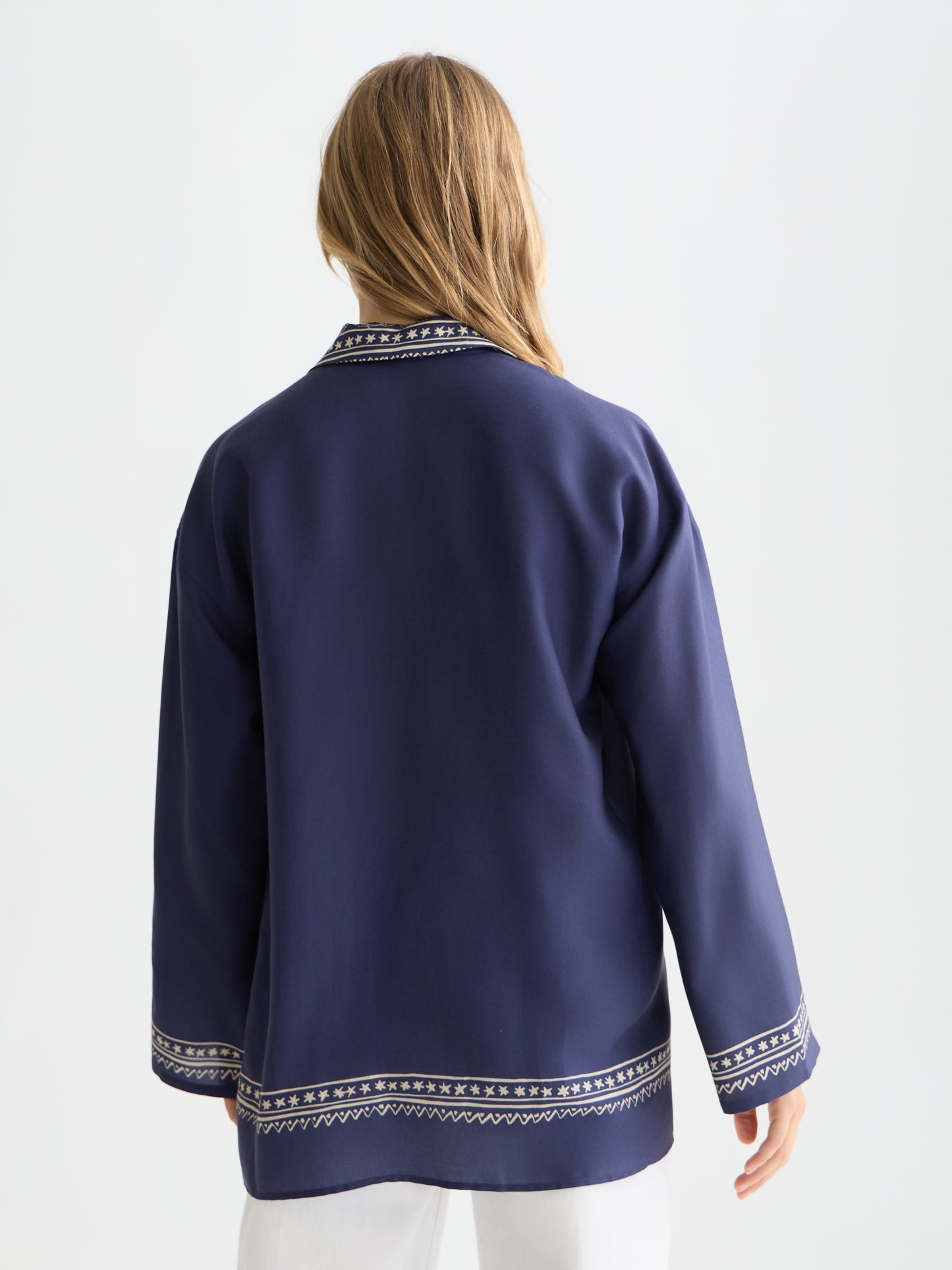 Lavender חולצה מכופתרת ארוכה לנשים Printed SCOTCH & SODA