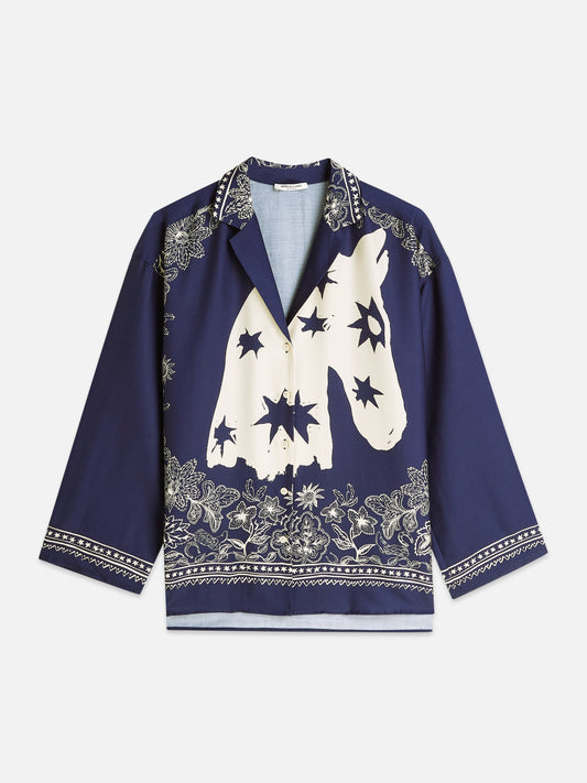 White Smoke חולצה מכופתרת ארוכה לנשים Printed SCOTCH & SODA