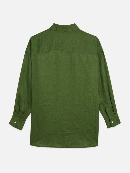 Dark Olive Green חולצה מכופתרת ארוכה לנשים Essential SCOTCH & SODA