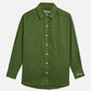 Dark Olive Green חולצה מכופתרת ארוכה לנשים Linen Blend SCOTCH & SODA