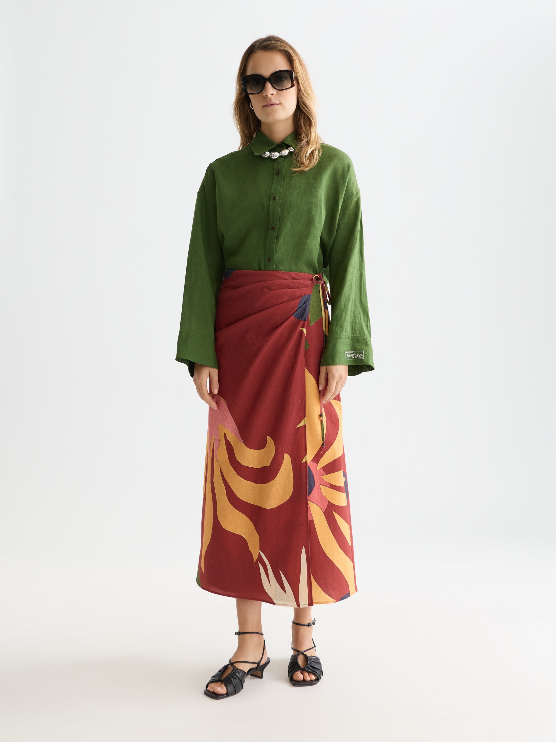 Misty Rose חולצה מכופתרת ארוכה לנשים Linen Blend SCOTCH & SODA