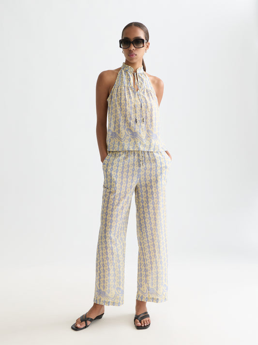Lavender GIA - ALL OVER PRINTED COTTON VOILE PANTS מכנסיים ארוכים SCOTCH & SODA