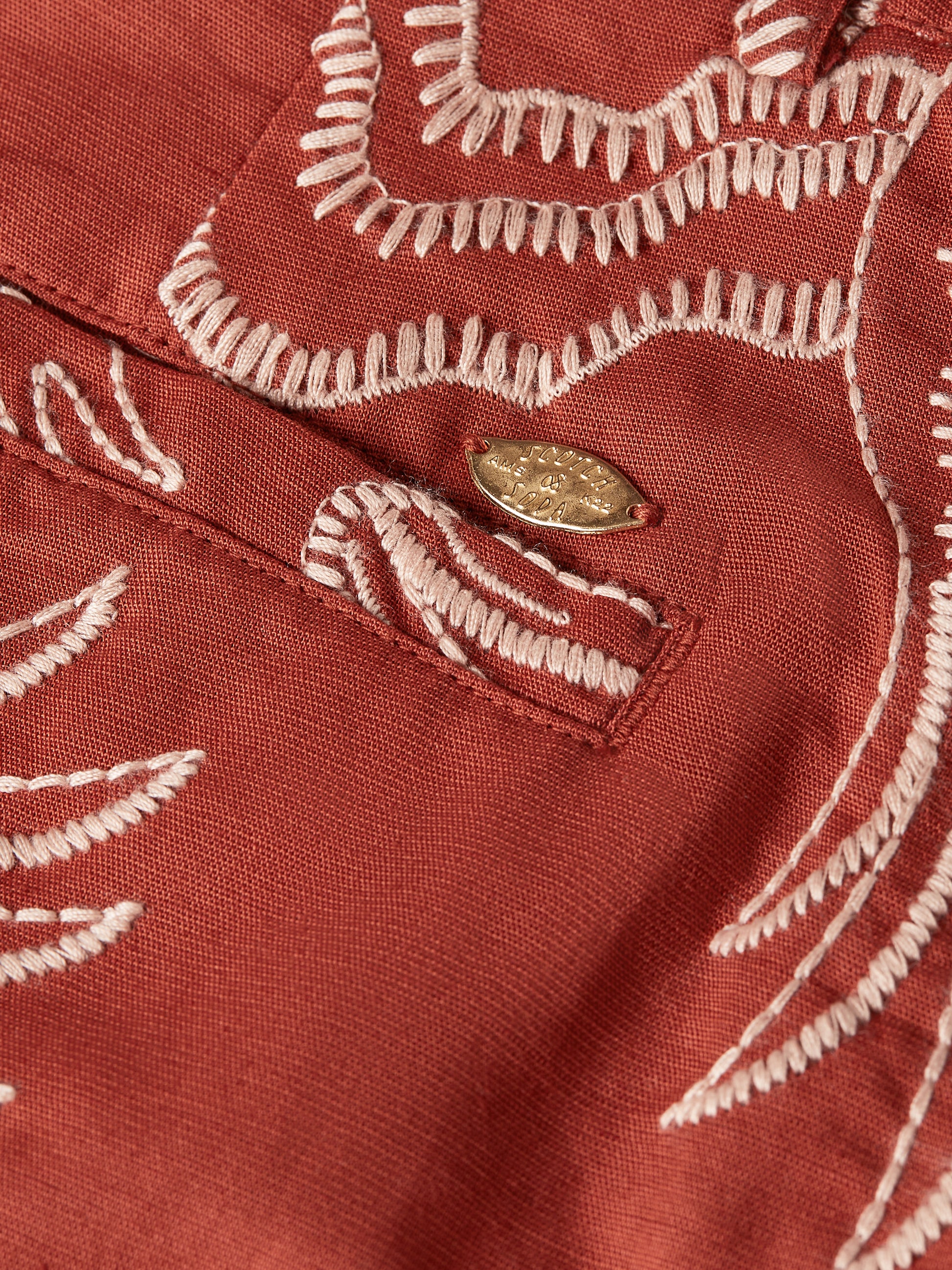 Brown מכנסי שורטס מודפסים לנשים Embroidered SCOTCH & SODA