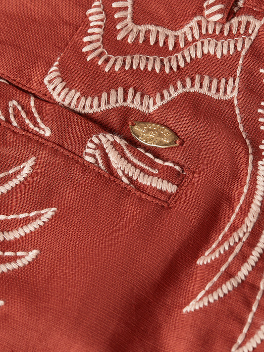 Brown מכנסי שורטס מודפסים לנשים Embroidered SCOTCH & SODA