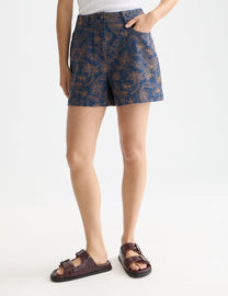 White Smoke מכנסי שורטס רקומים בגזרה גבוהה לנשים Embroidered SCOTCH & SODA