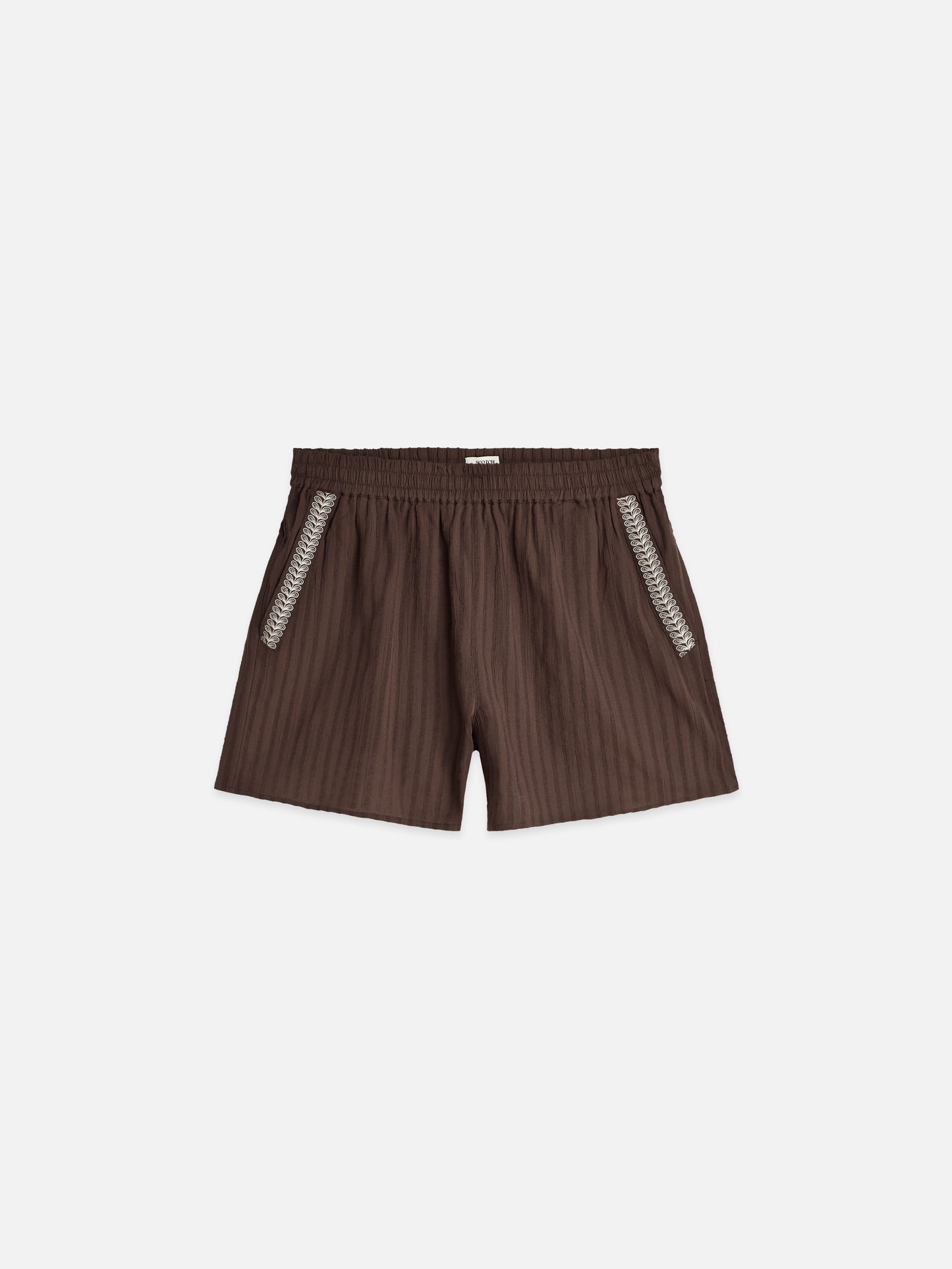Dark Slate Gray מכנסיים קצרים לנשים Embroidered Cotton Crepe Shorts SCOTCH & SODA