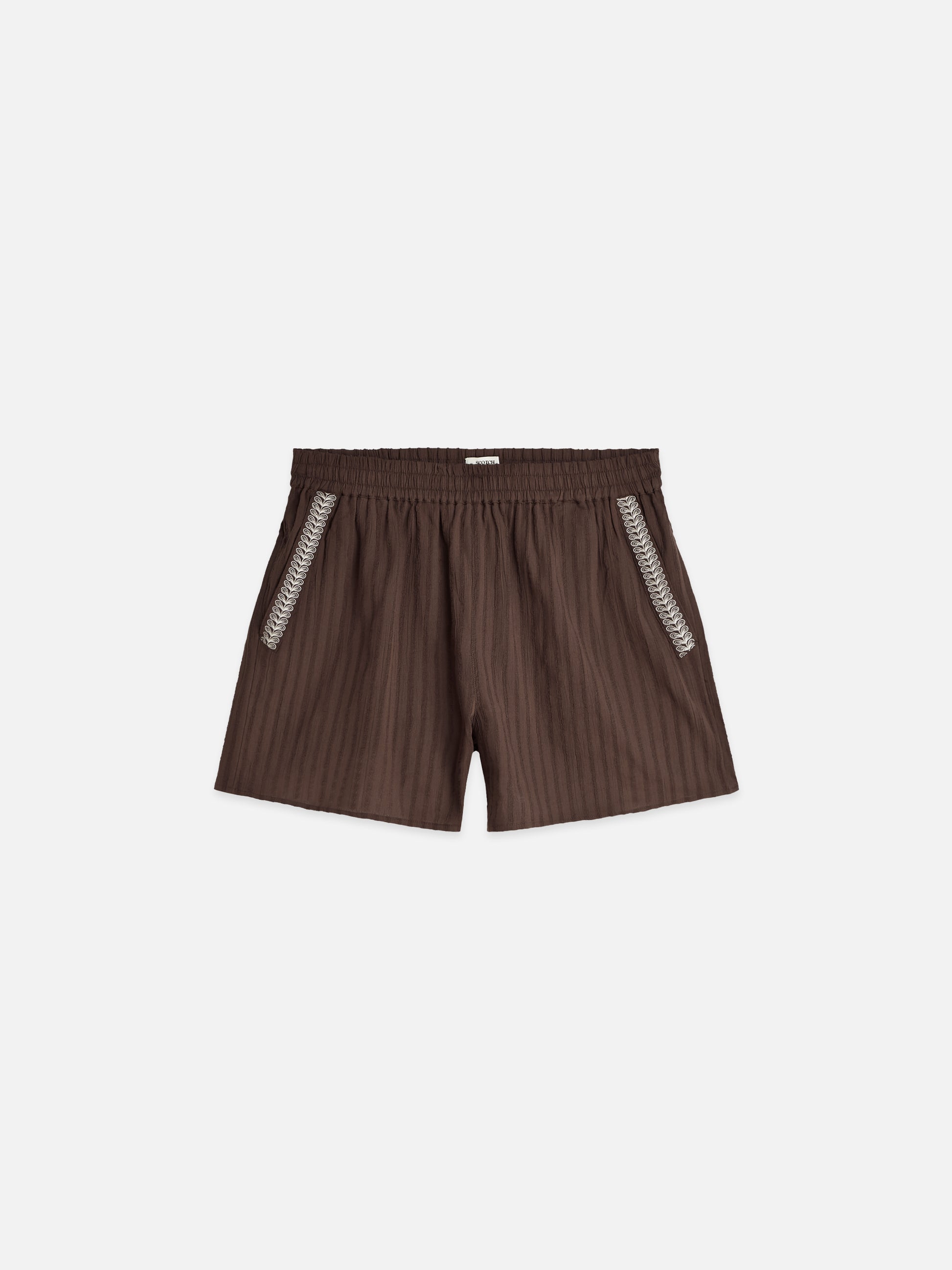 Dark Slate Gray מכנסיים קצרים לנשים Embroidered Cotton Crepe Shorts SCOTCH & SODA