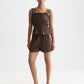 Seashell מכנסיים קצרים לנשים Embroidered Cotton Crepe Shorts SCOTCH & SODA
