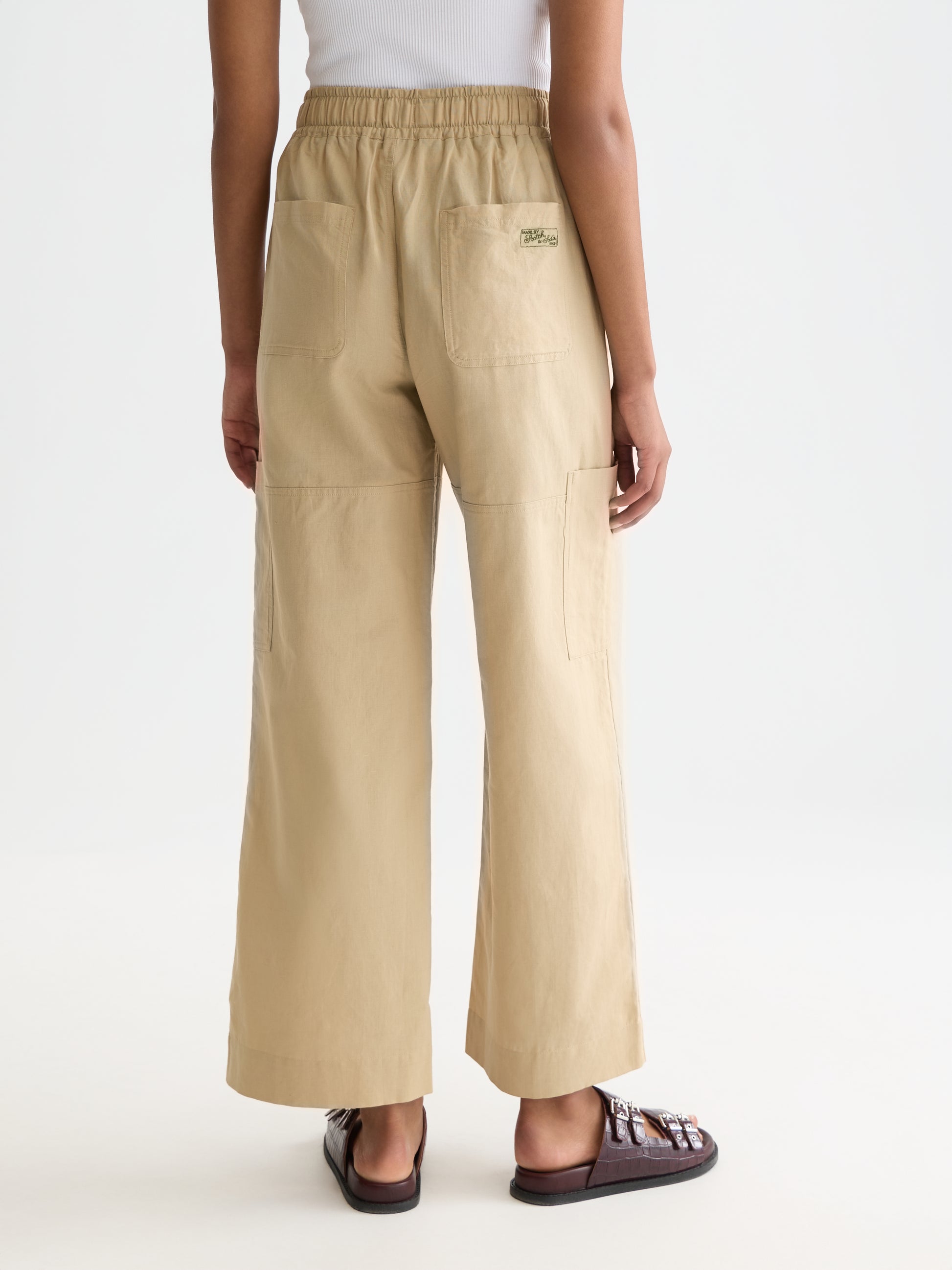 Seashell NOA - LINEN HIGH-RISE WIDE-LEG RELAXED PULL PANTS מכנסיים ארוכים SCOTCH & SODA