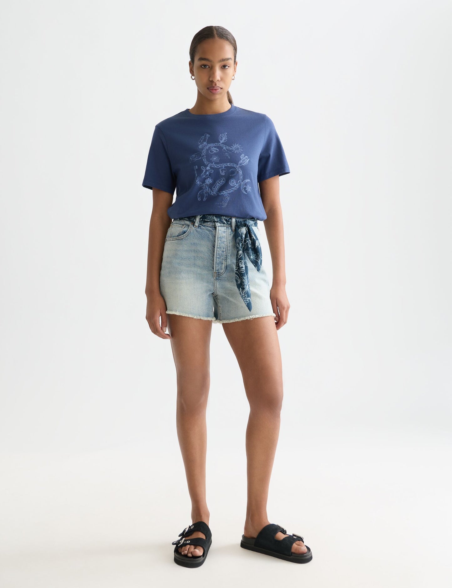 White Smoke מכנסי ג׳ינס קצרים בגזרה גבוהה לנשים The Ray SCOTCH & SODA