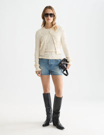 White Smoke מכנסי ג׳ינס קצרים בגזרת לנשים A SCOTCH & SODA