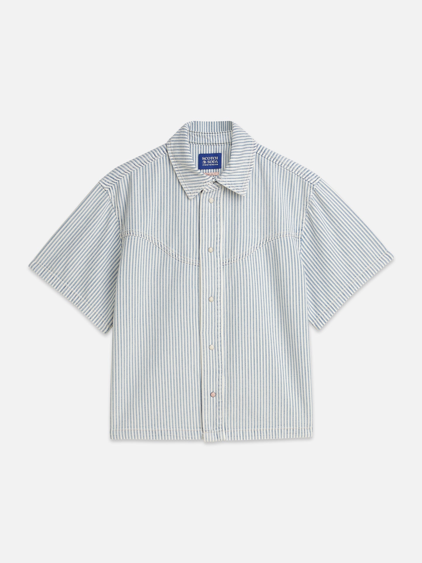 White Smoke חולצה מכופתרת קצרה לנשים Short Sleeve SCOTCH & SODA